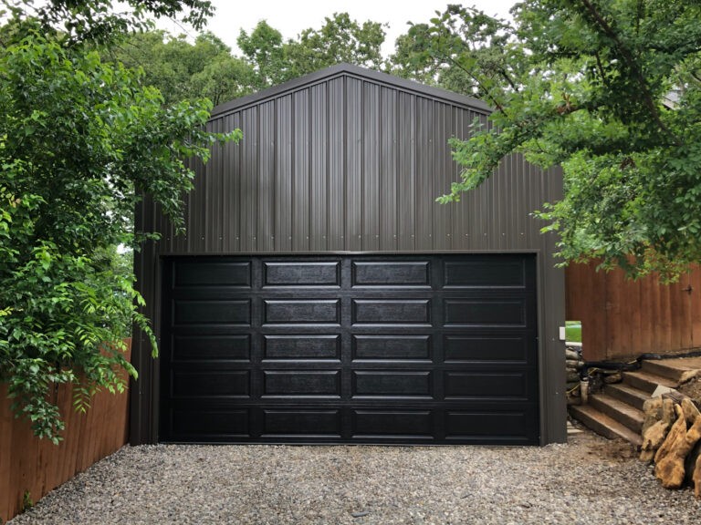 black garage doors
